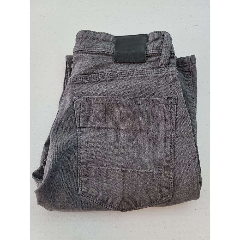 DU/ER Jeans Gray T2X Slim Live Lite Tapered Mens 30x30 Stretch MFTS8501‎